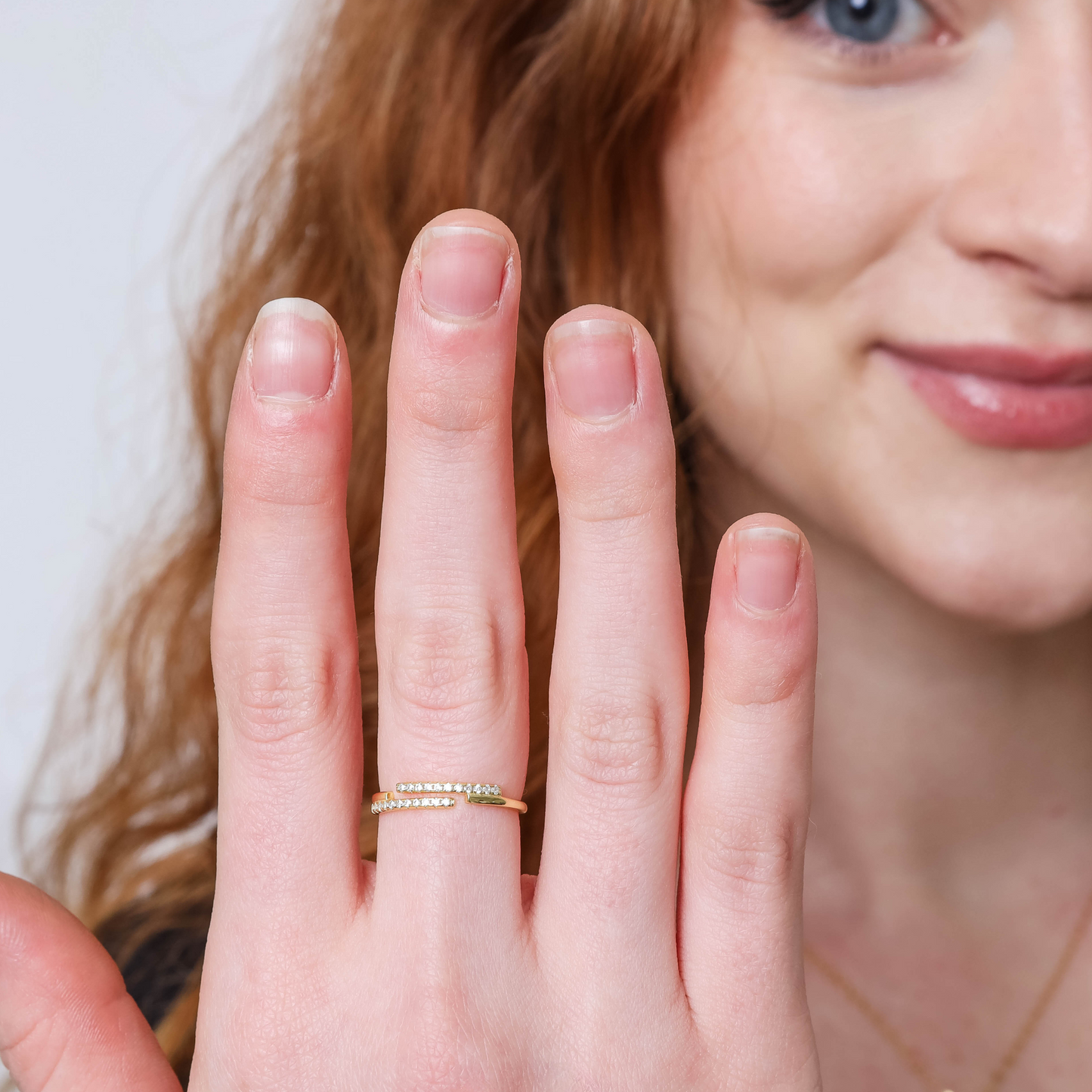 18k yellow gold plated cubic zirconia adjustable ring by JACOBSVOW