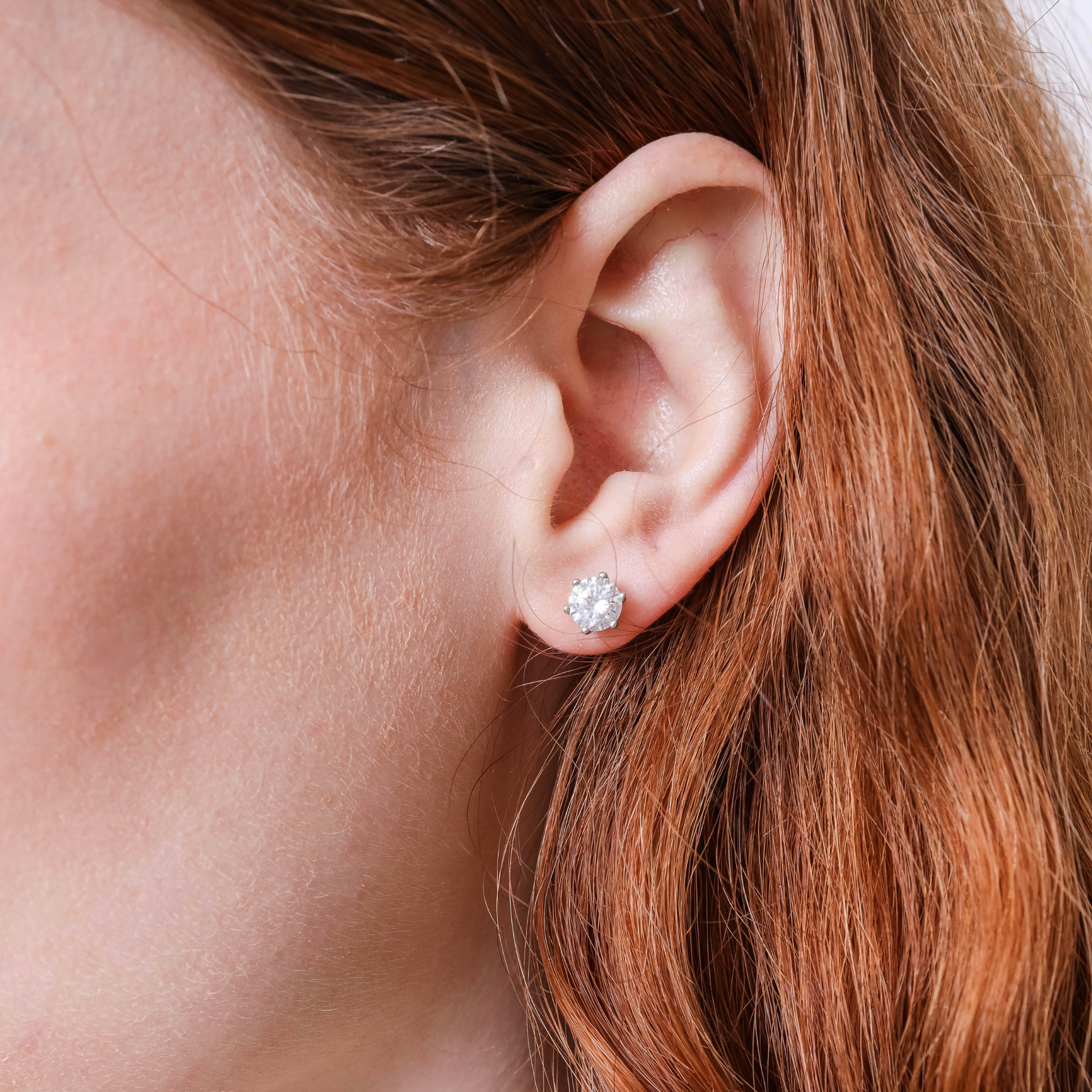 925 Sterling Silver Cubic Zirconia Dainty Stud Unisex Earrings by JACOBSVOW