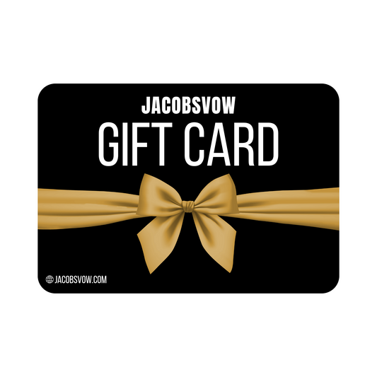 Jewelry gift card with a gold bow by JACOBSVOW