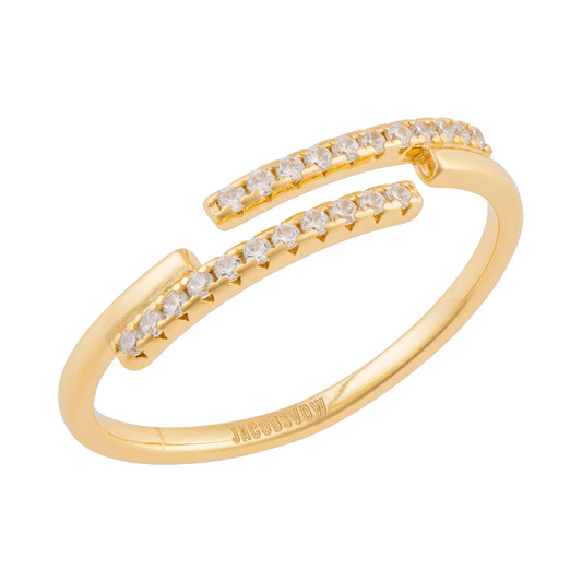 Up Close View Of Jacobsvow 18k Gold Adjustable Stacking Ring