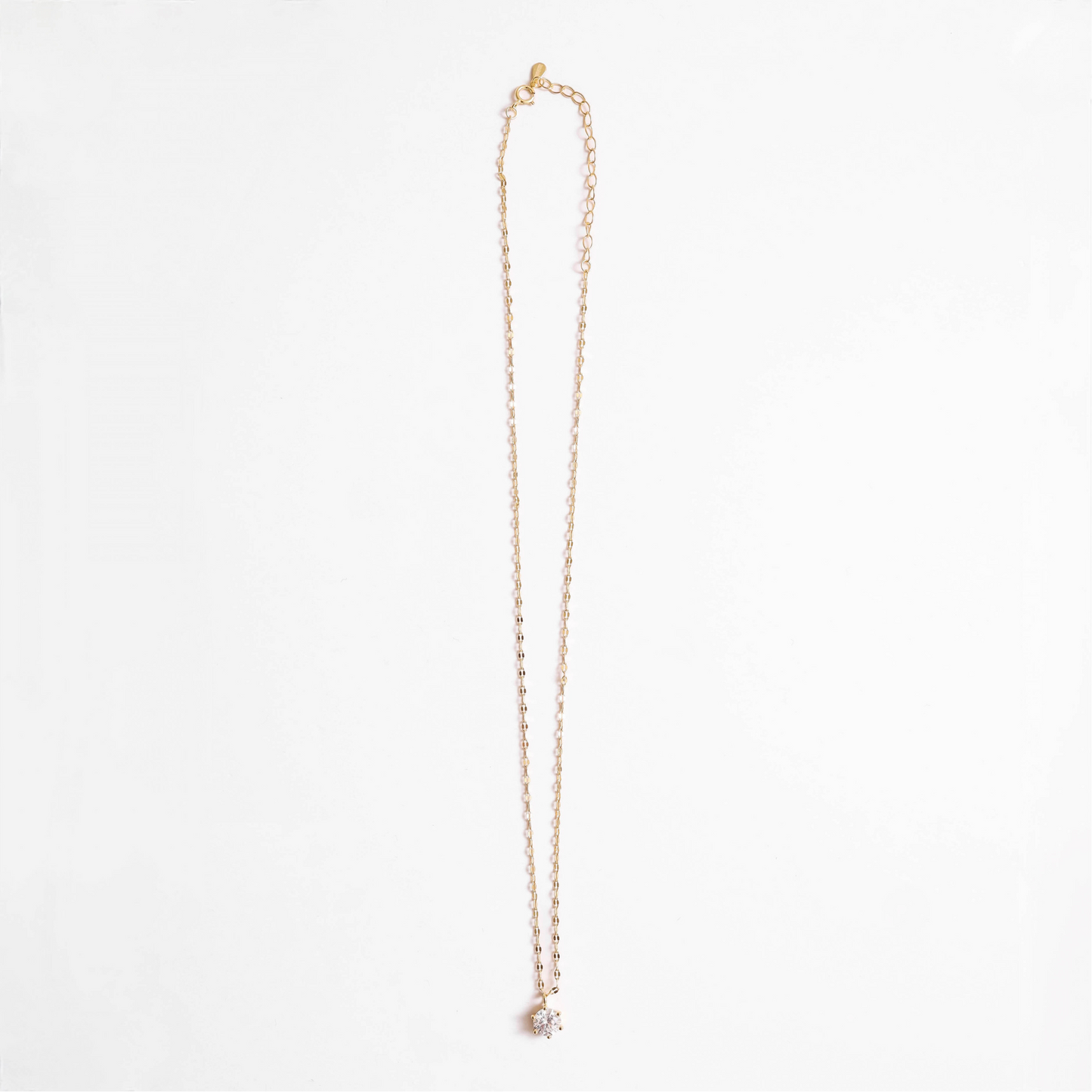 18K Yellow Gold Round-Cut Cubic Zirconia Pendant Necklace by JACOBSVOW